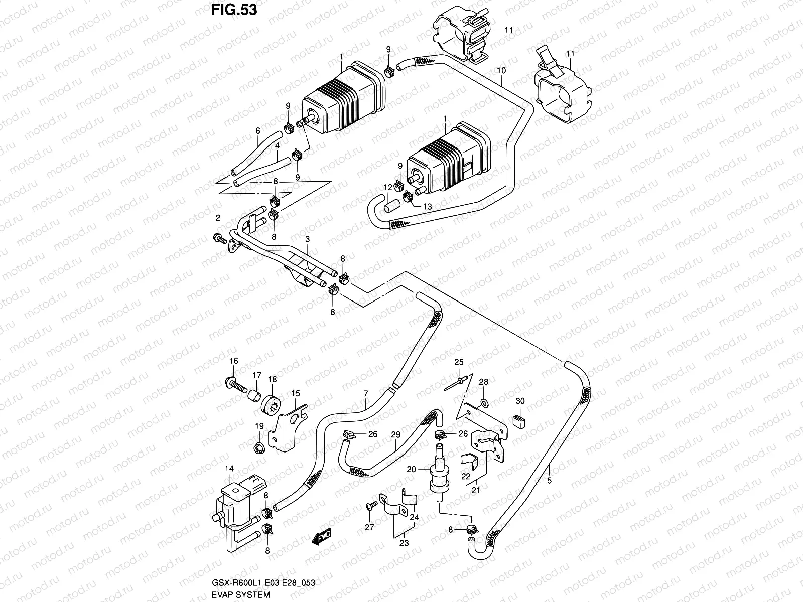 53 - EVAP SYSTEM (GSX-R600L1 E33)