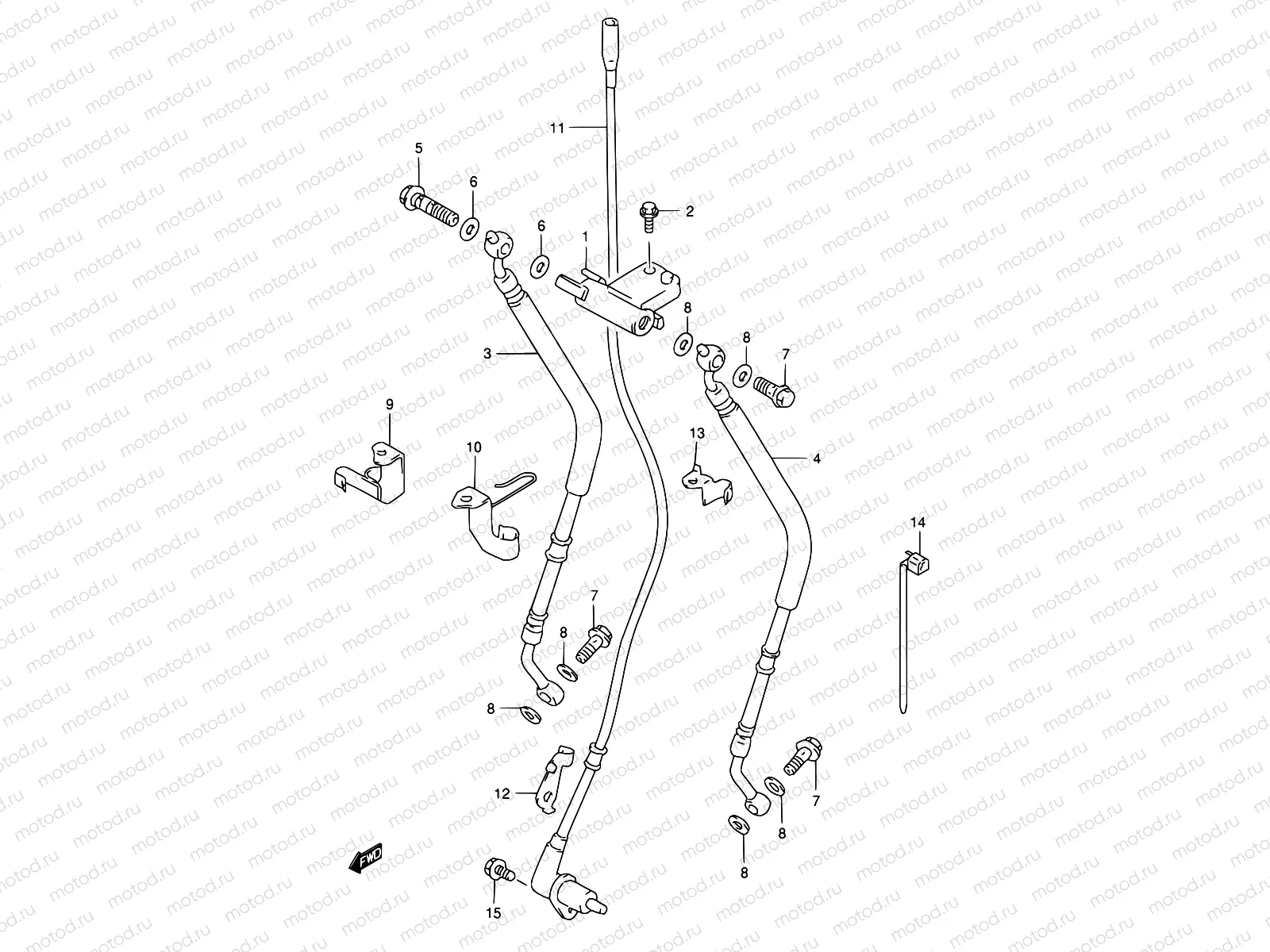 53 - FRONT BRAKE HOSE (GSF1200SAV)