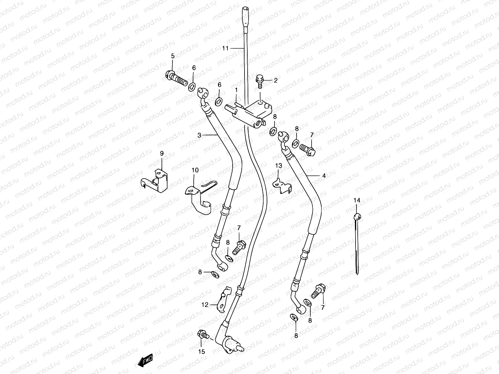 53 - FRONT BRAKE HOSE (GSF1200SAV/SAW/SAX/SAY)