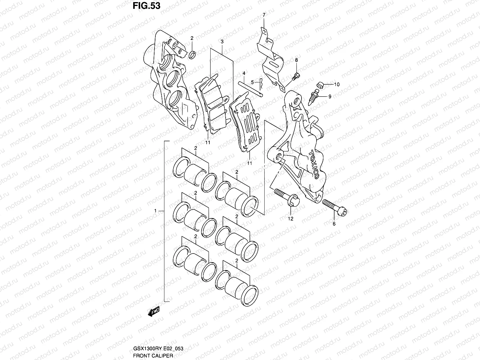 53 - FRONT CALIPERS (MODEL X/Y/K1/K2)