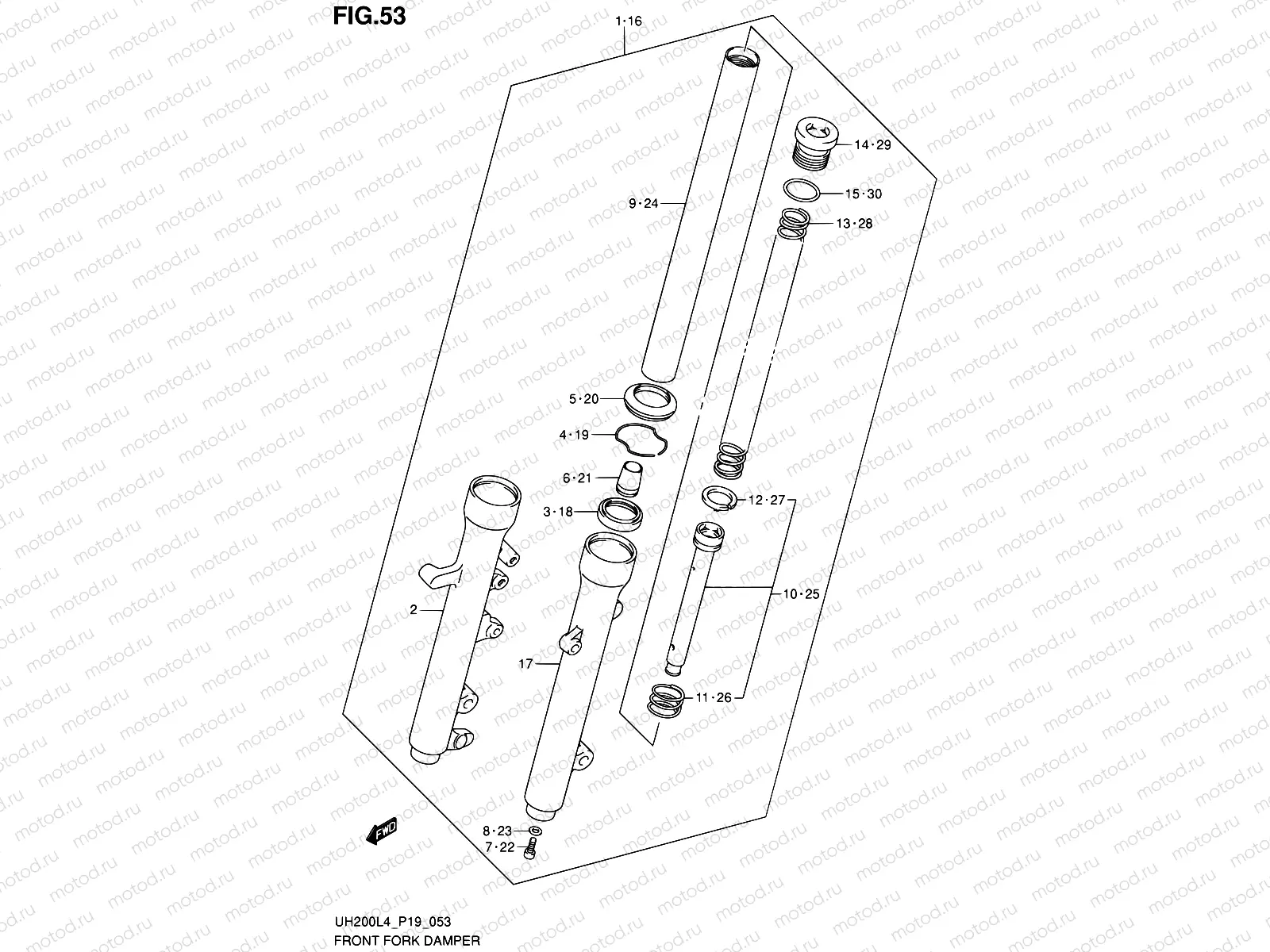 53 - FRONT FORK DAMPER (UH200AL4 P19)