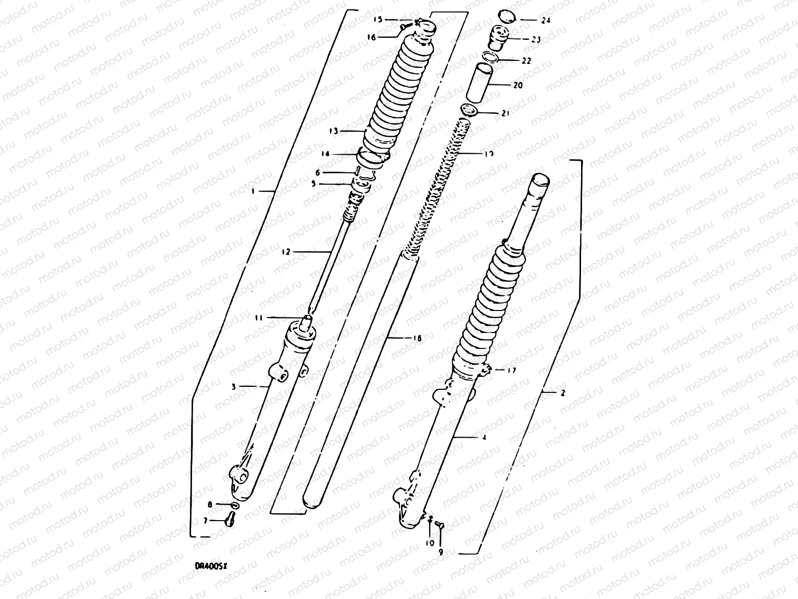 53 - FRONT FORK (DR400ST, E15, E17)