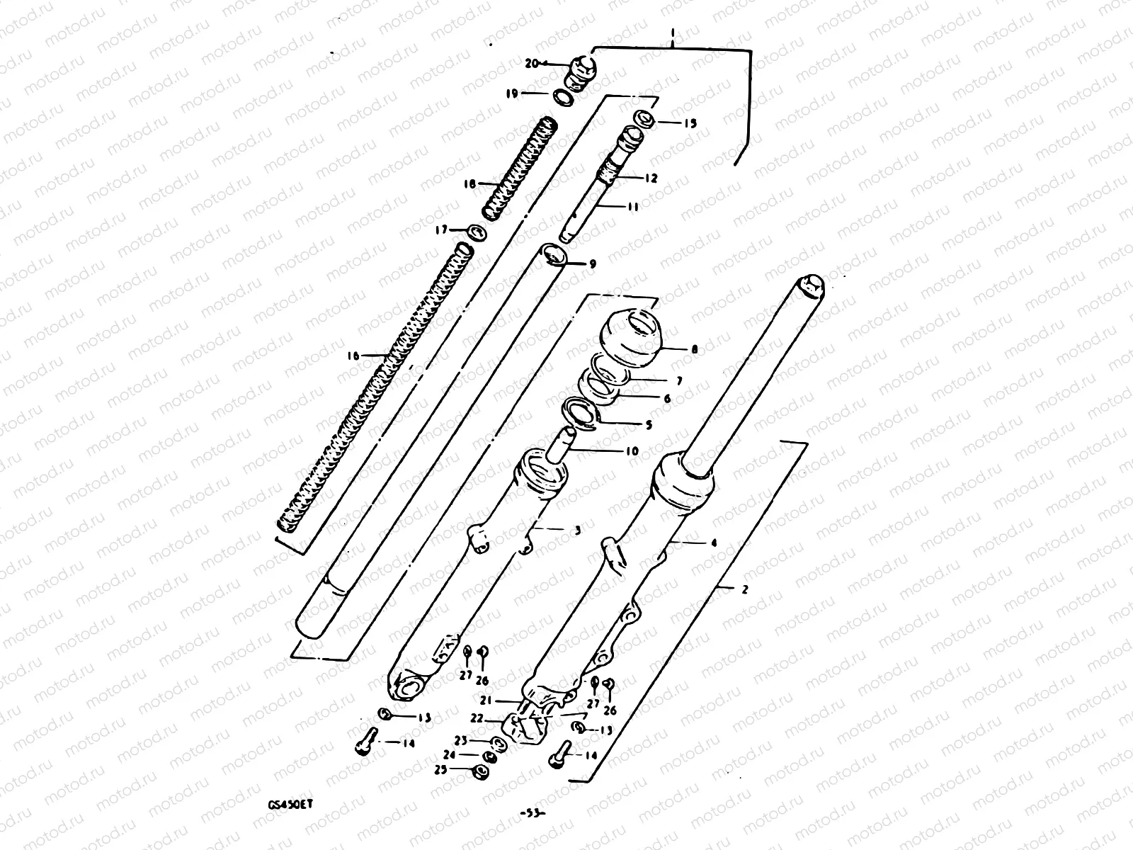 53 - FRONT FORK (GS450ET.T)