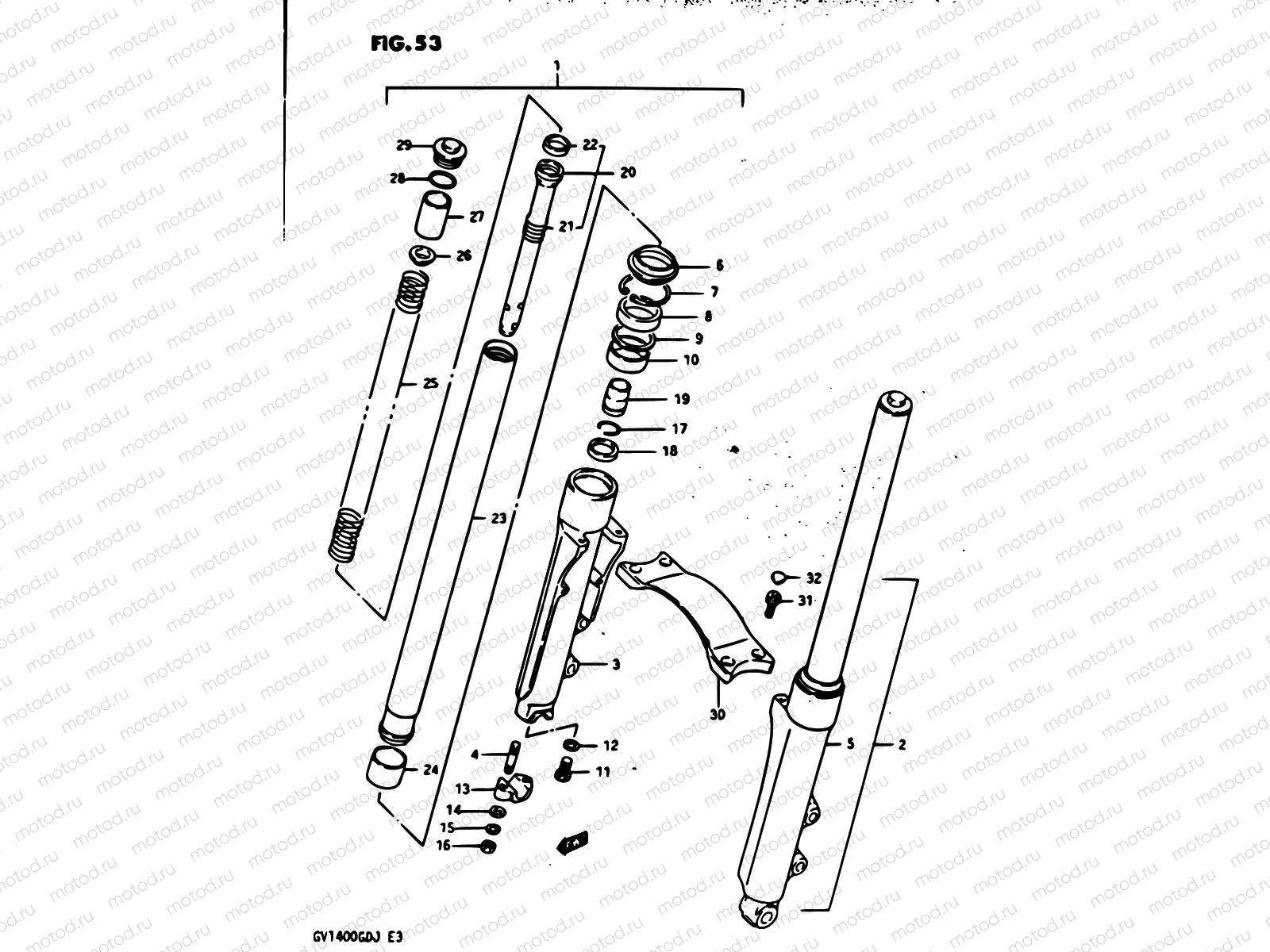 53 - FRONT FORK GV1400GCG/MODEL H/J