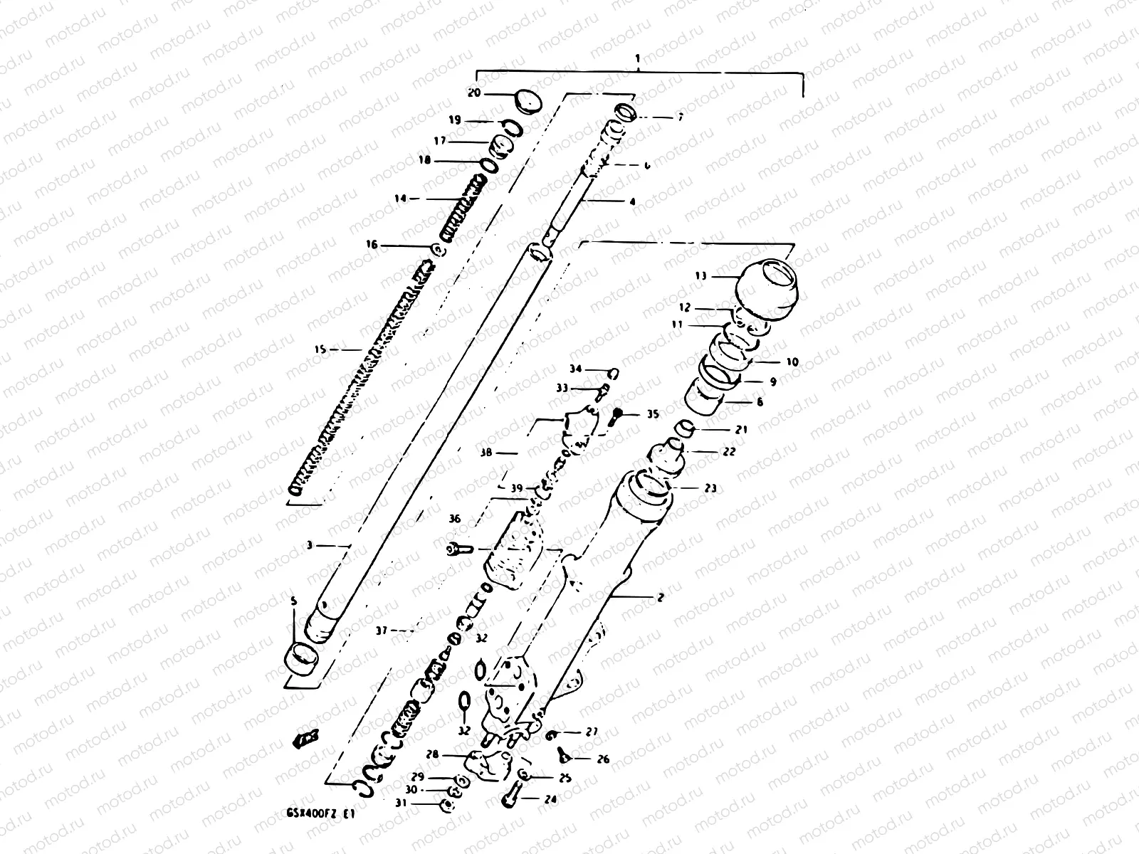 53 - FRONT LEFT FORK (MODEL Z)