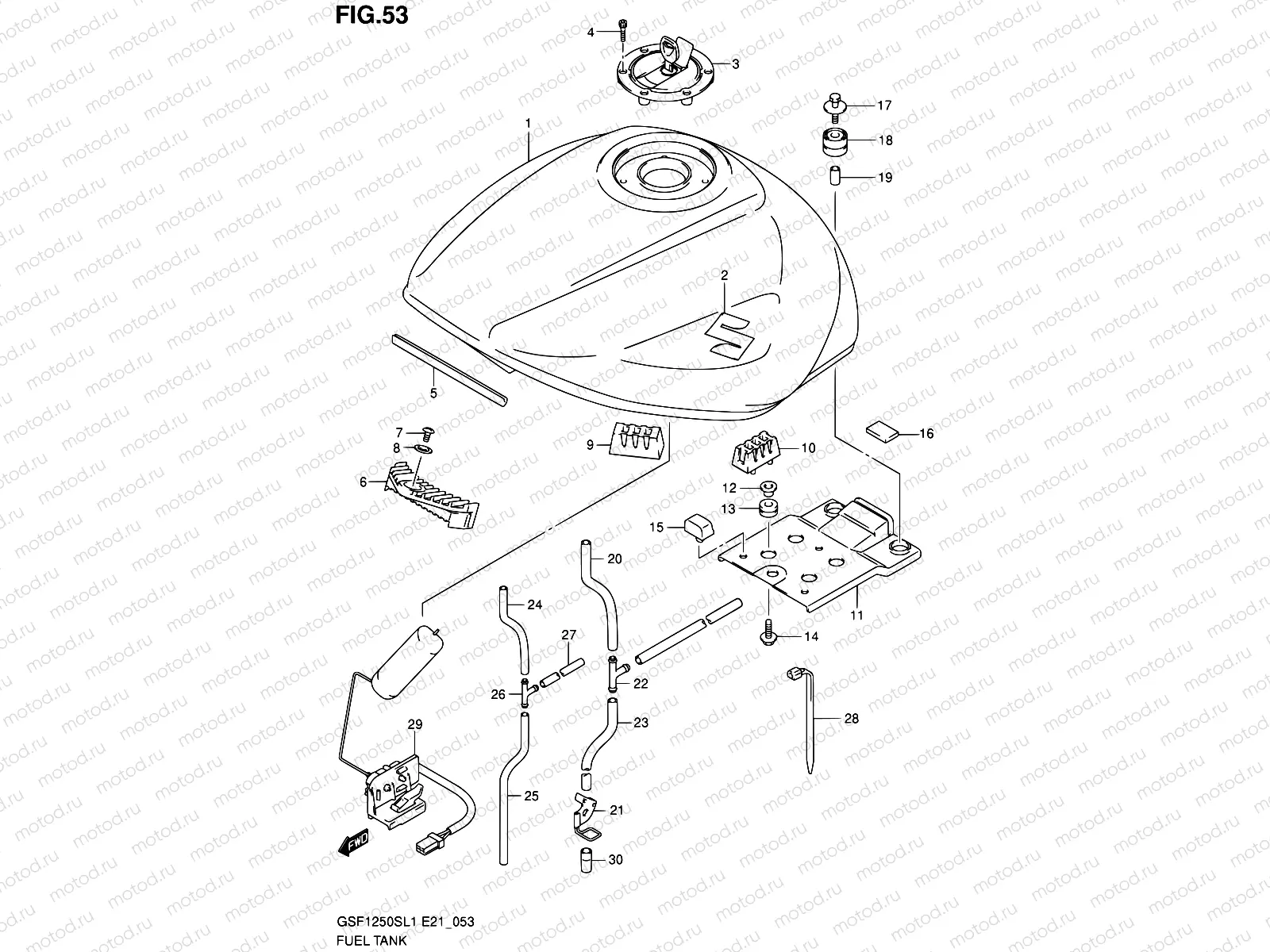 53 - FUEL TANK (GSF1250SAL1 E21)