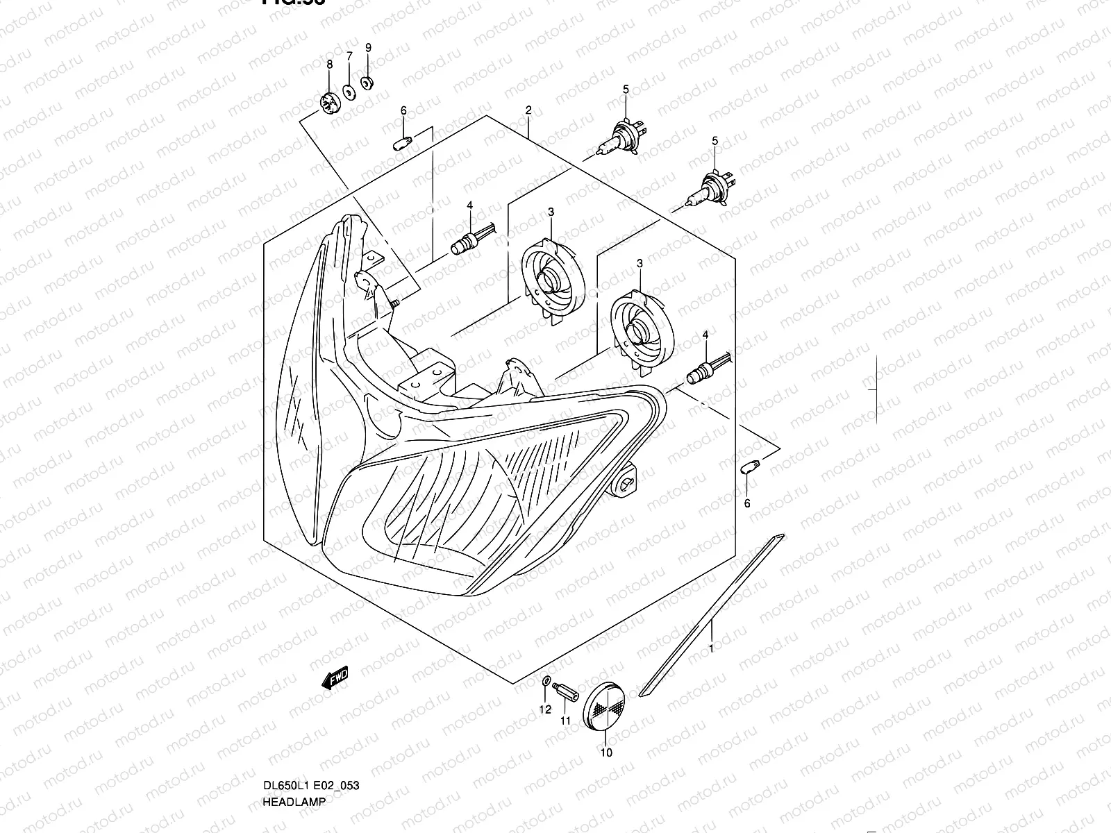 53 - HEADLAMP (DL650L1 E24)