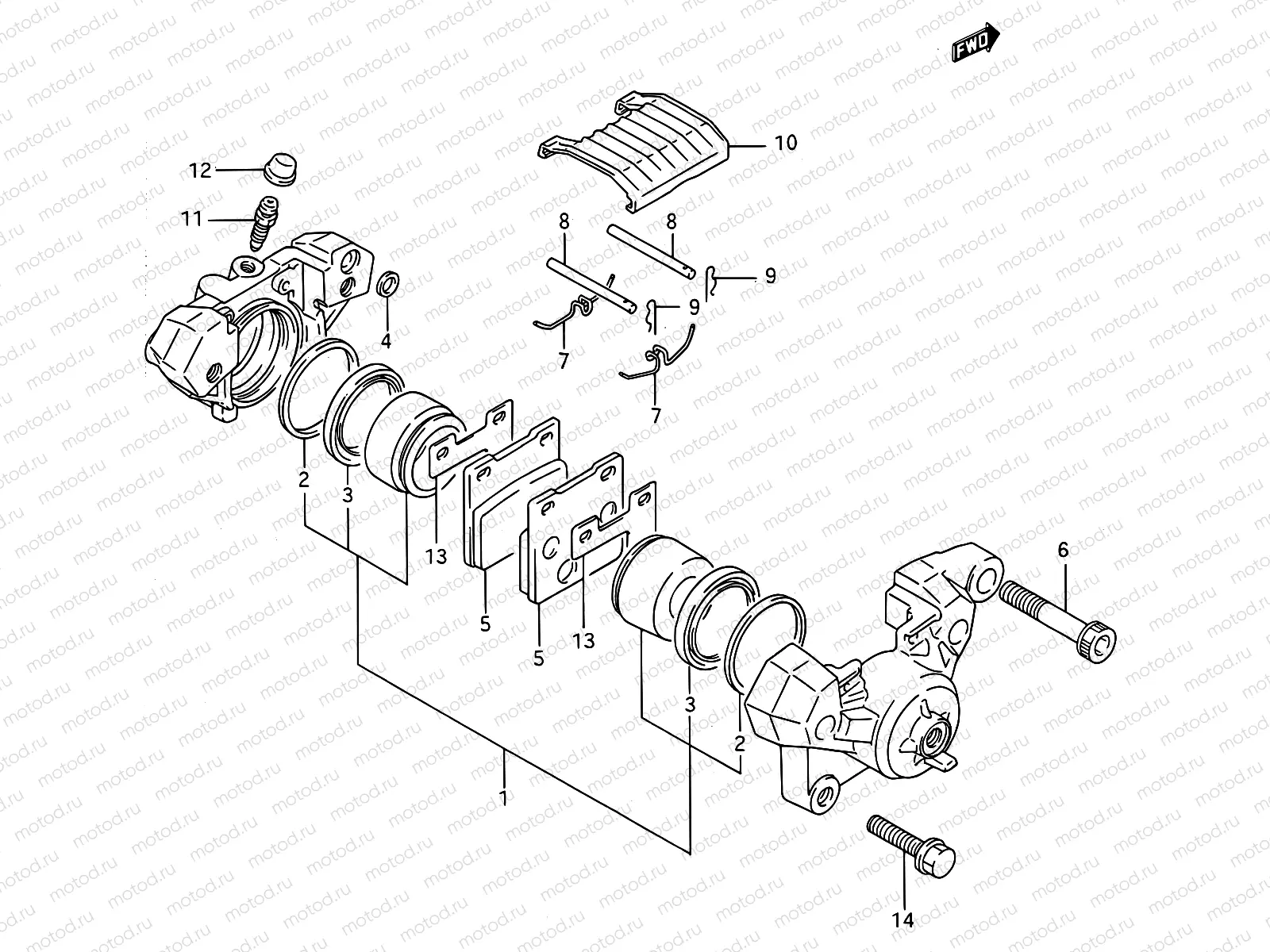 53 - REAR CALIPER (MODEL J)