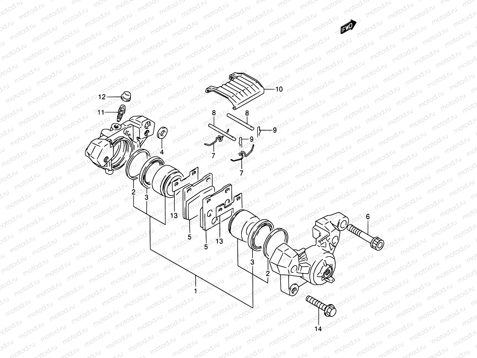 53 - REAR CALIPER (MODEL J)