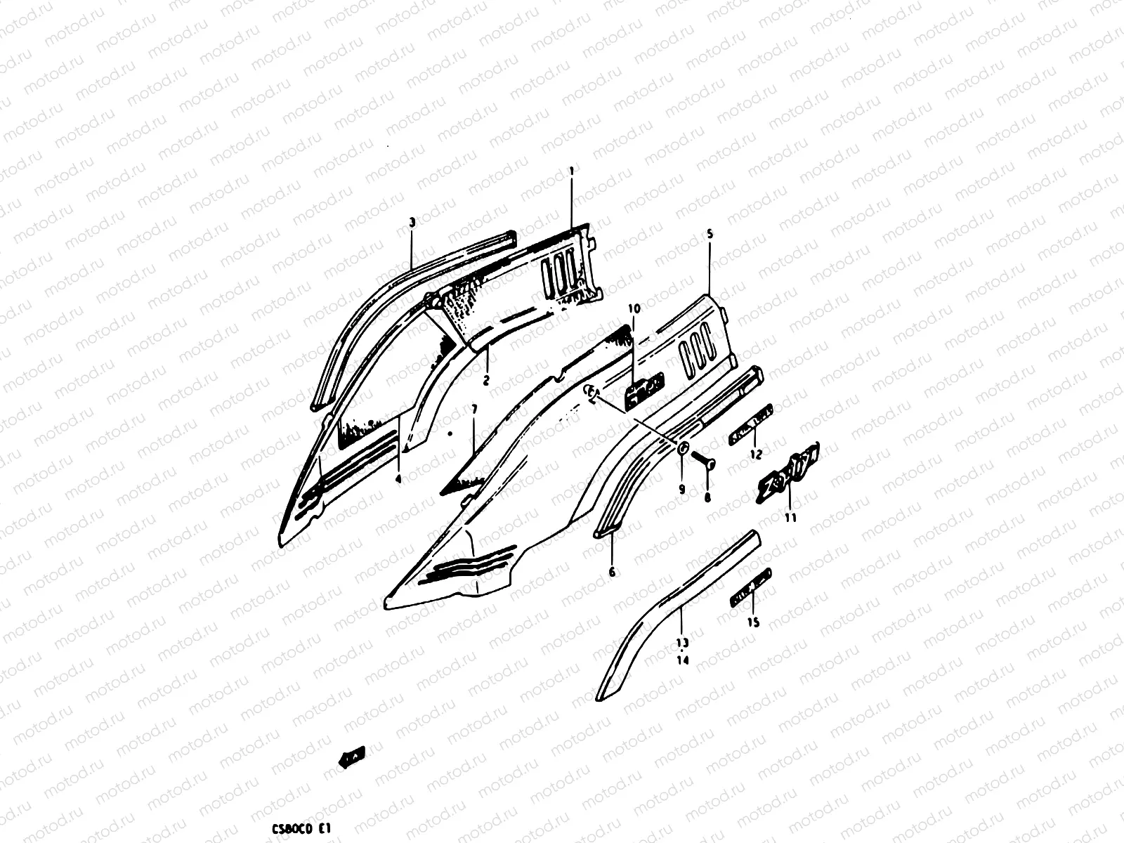 53 - REAR FENDER COVER (E02, E17, E22)