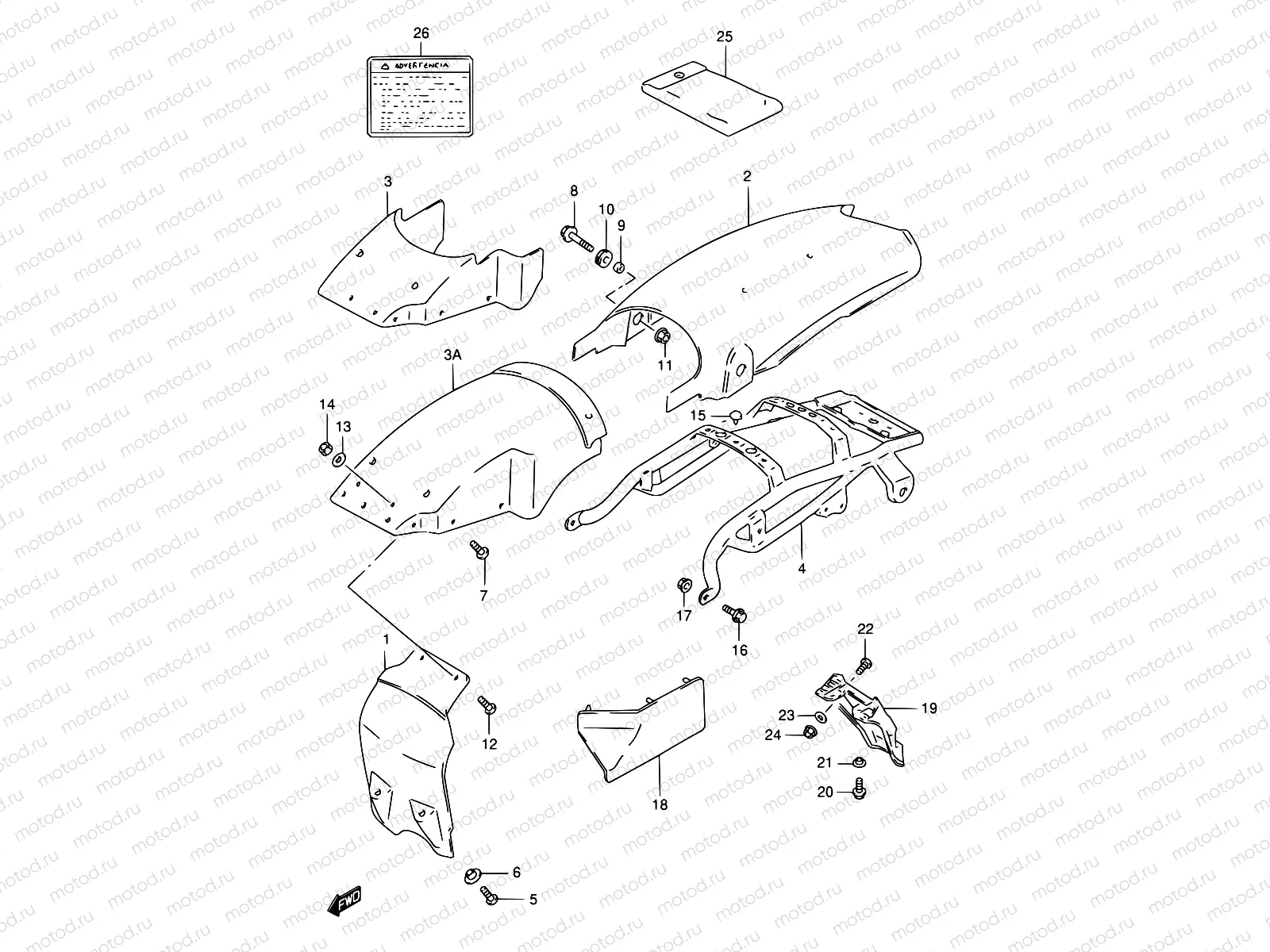 53 - REAR FENDER (MODEL R P31)