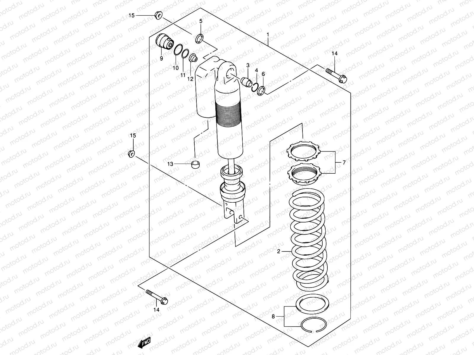 53 - REAR SHOCK ABSORBER (SEE NOTE)