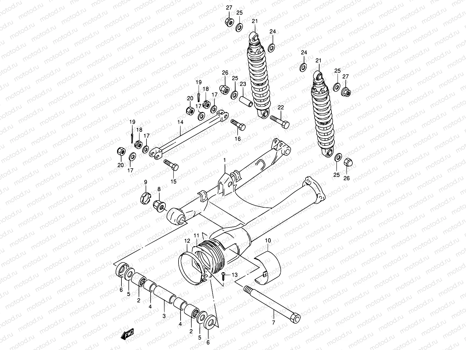 53 - REAR SWINGING ARM (E01)