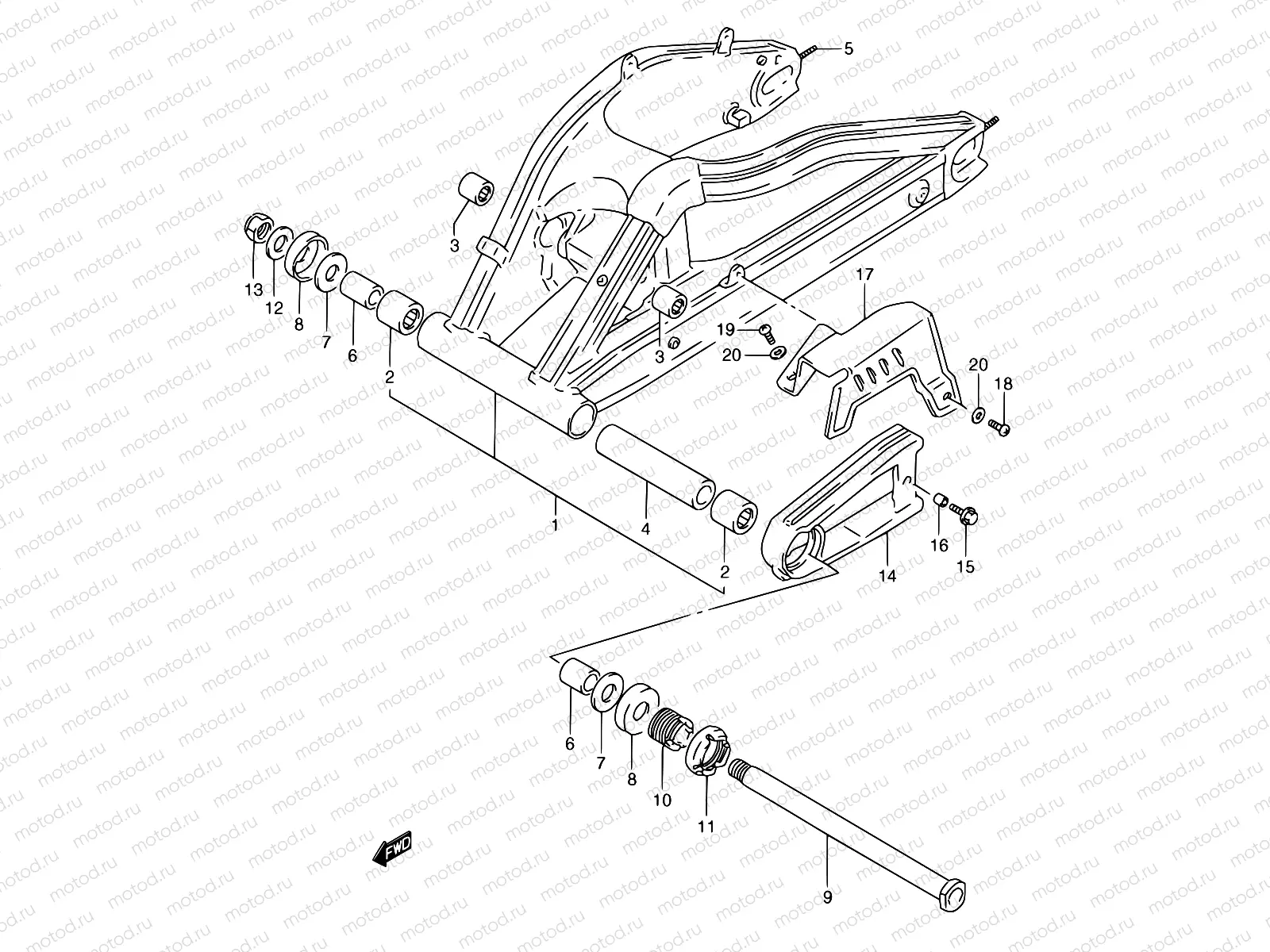 53 - REAR SWINGING ARM (MODEL M)