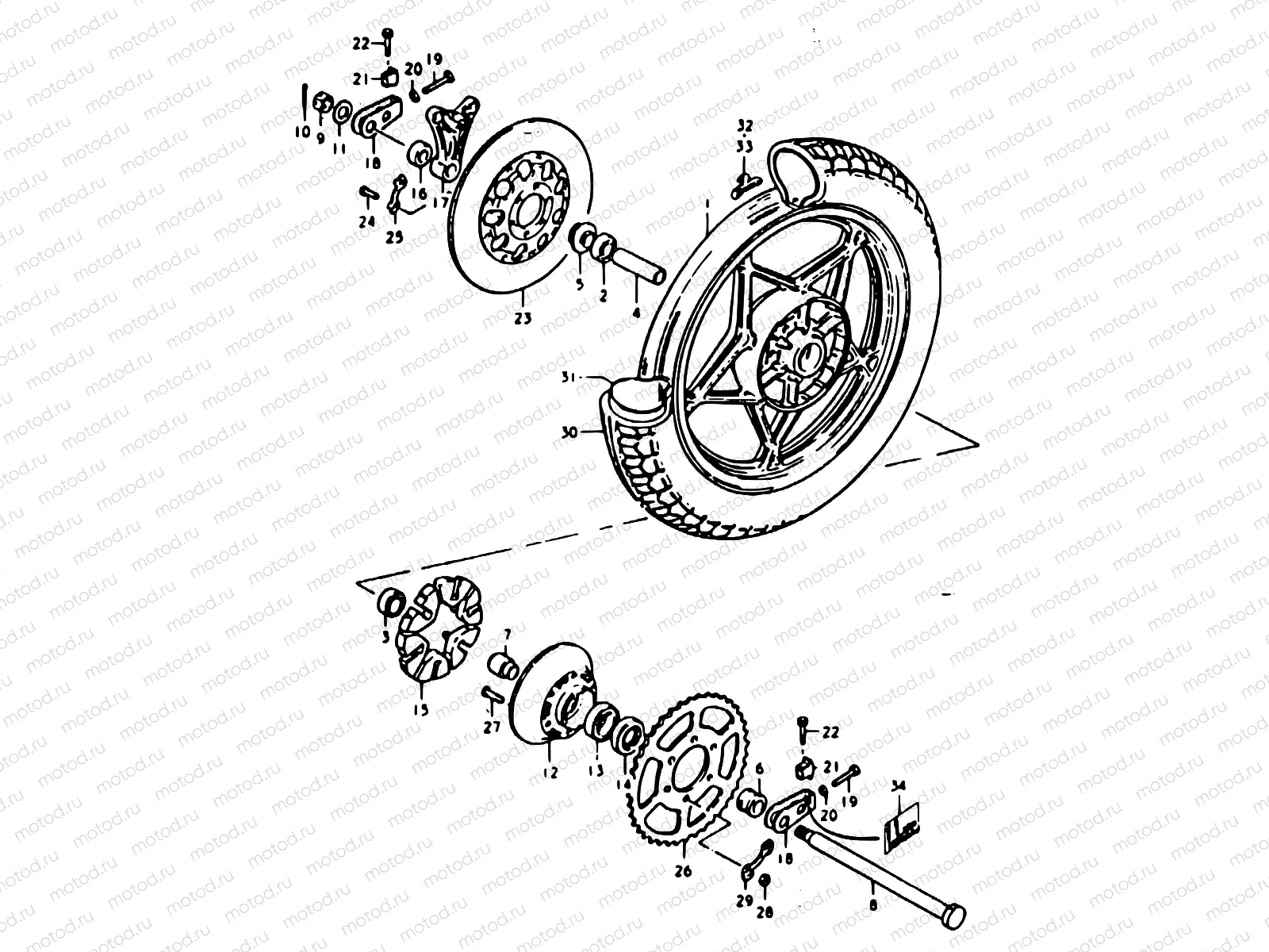 53 - REAR WHEEL (GS1000HC, EC, HN, EN)