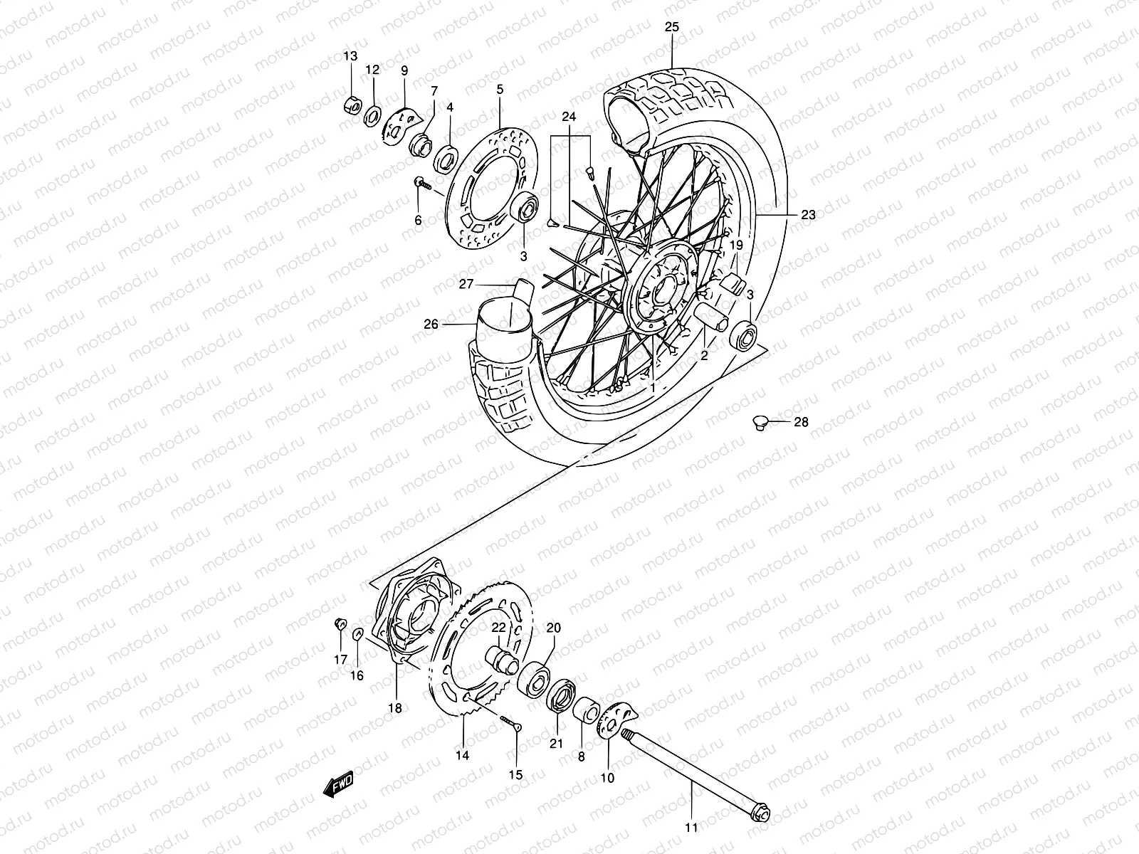 53 - REAR WHEEL (MODEL R/S)