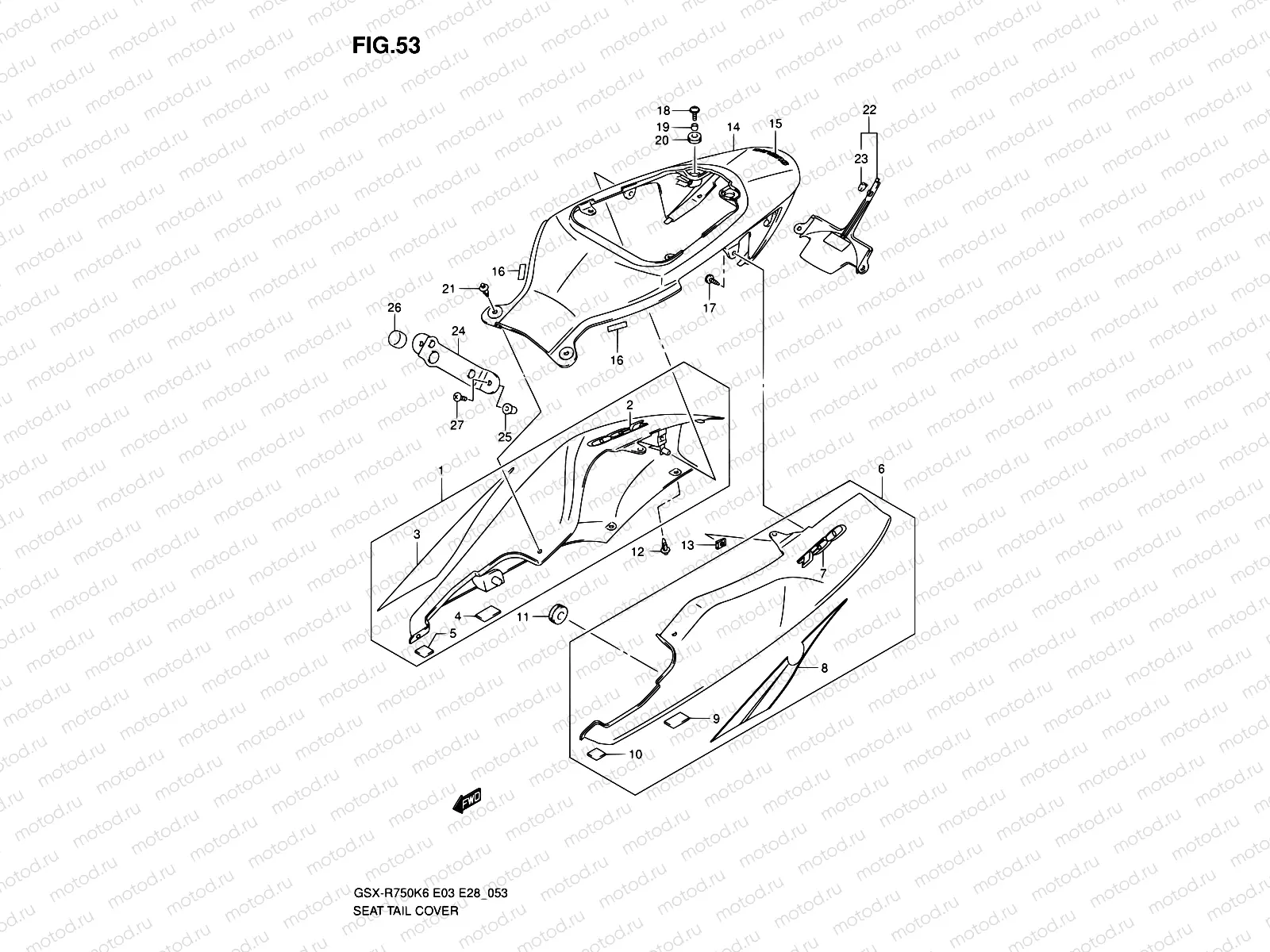 53 - SEAT TAIL COVER (MODEL K6)