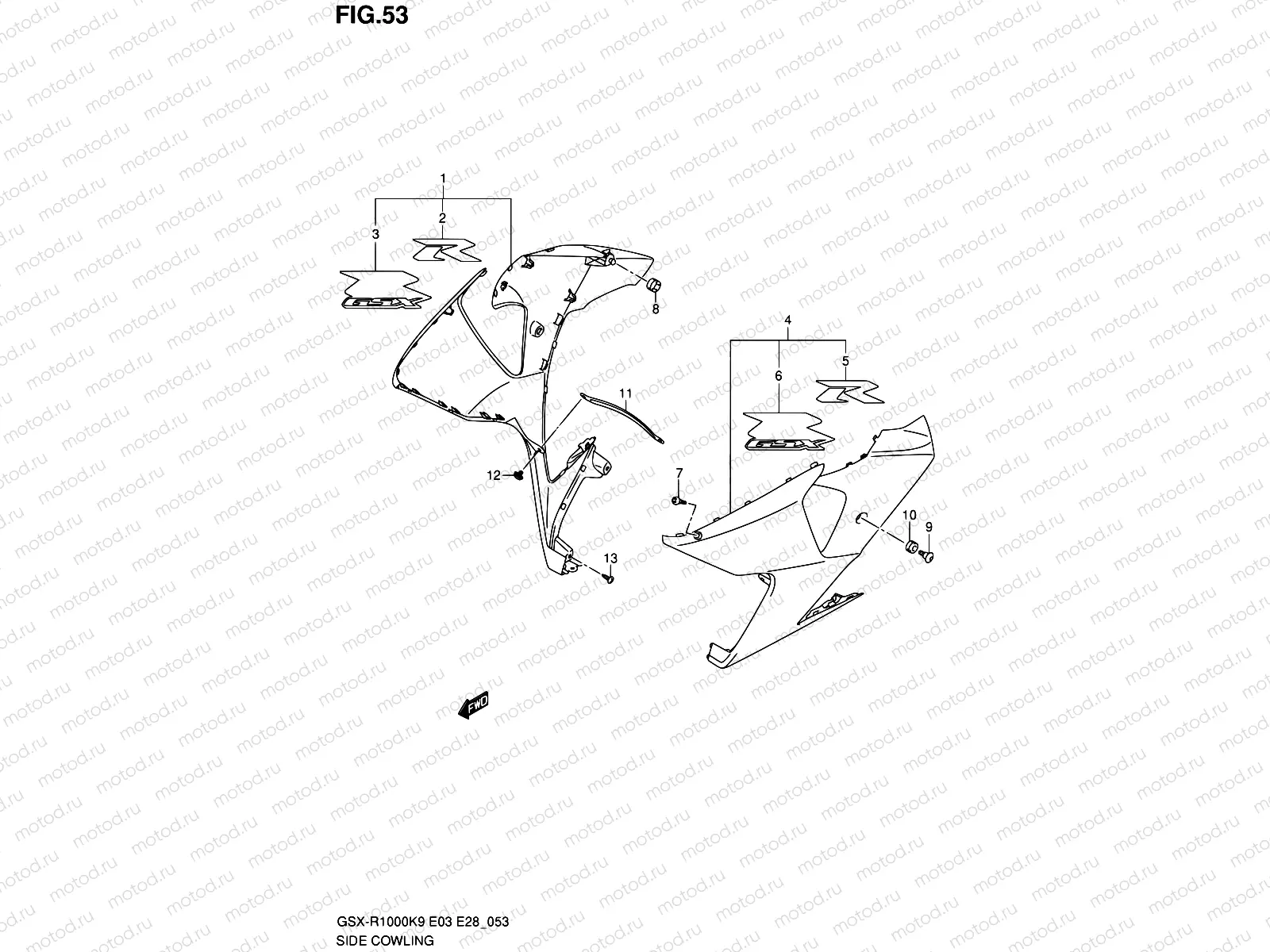 53 - SIDE COWLING (MODEL K9:CRU,GRD,FGF)