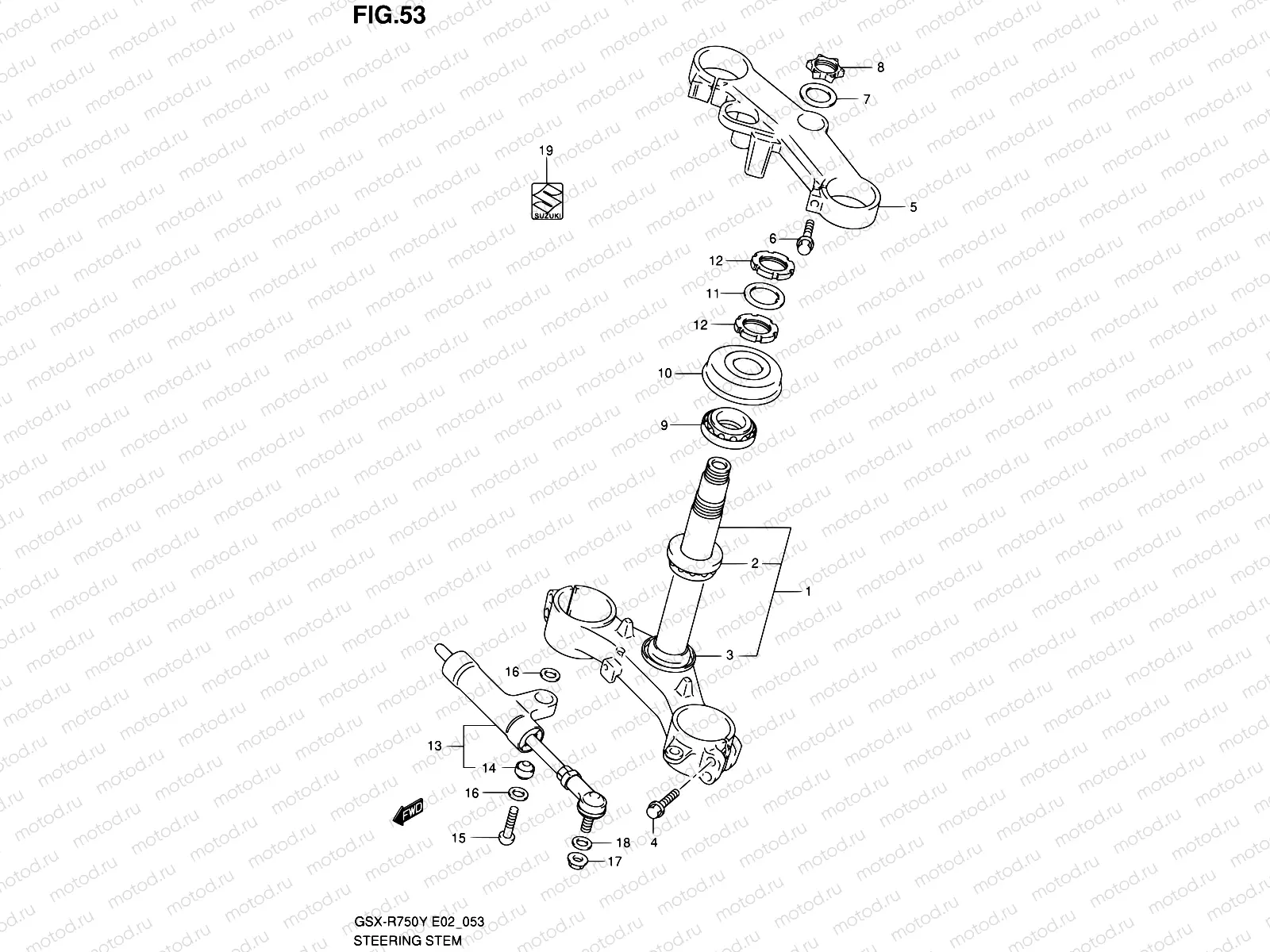 53 - STEERING STEM (E02/E19/E24/E54)