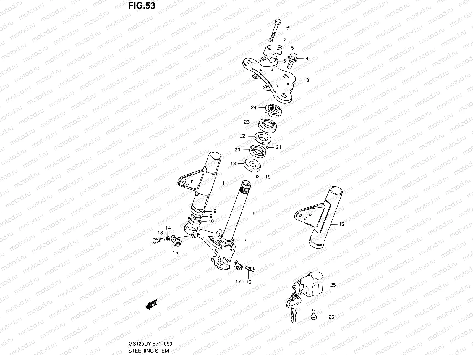 53 - STEERING STEM (GS125UX/UY/SUY/SUK1 P91)