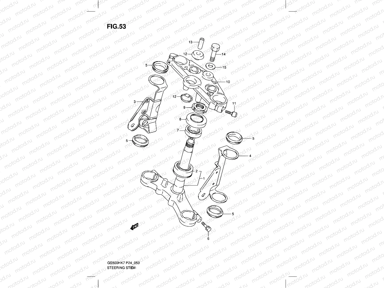 53 - STEERING STEM (GS500H)