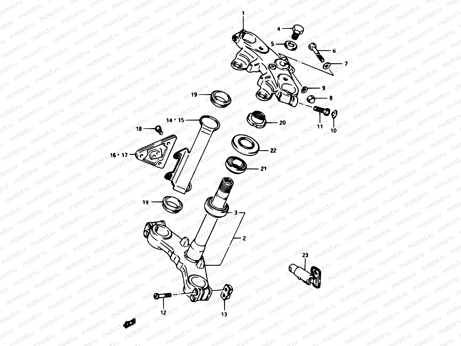 53 - STEERING STEM (GSX1100EE/EF/EG)