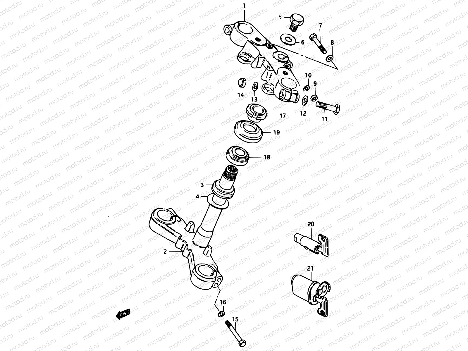 53 - STEERING STEM (MODEL D)