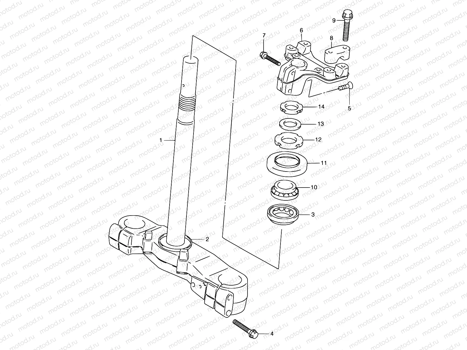 53 - STEERING STEM (MODEL W/X)