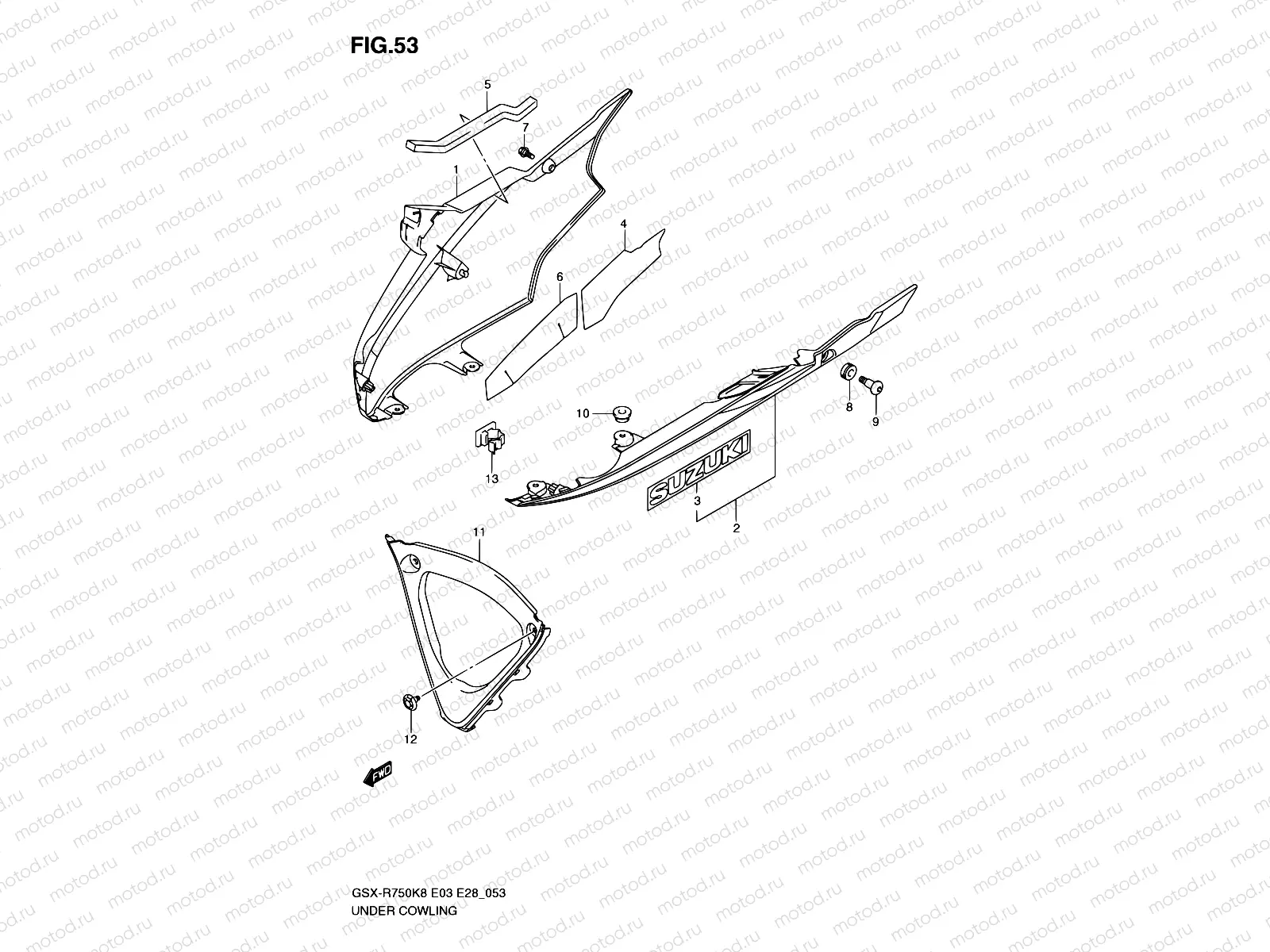 53 - UNDER COWLING (MODEL K8)