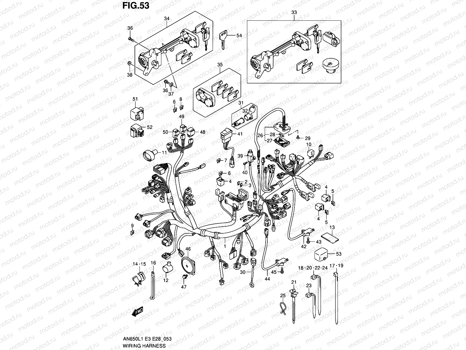 53 - WIRING HARNESS (AN650AL1 E28)