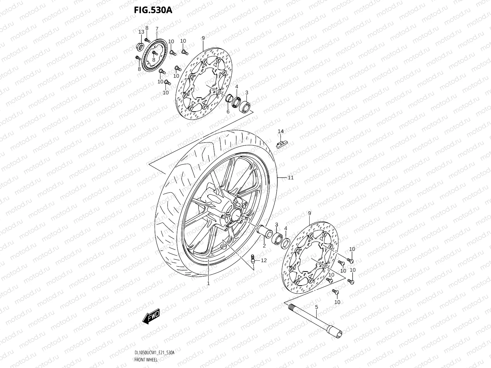 530A - FRONT WHEEL (DL1050UQ,DL1050WQ)