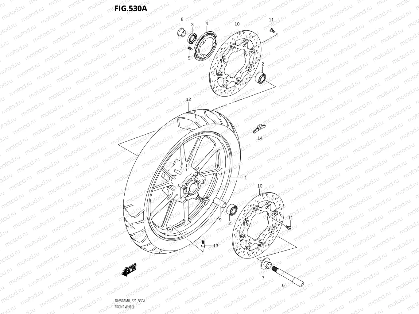 530A - FRONT WHEEL (DL650A,DL650AUE)