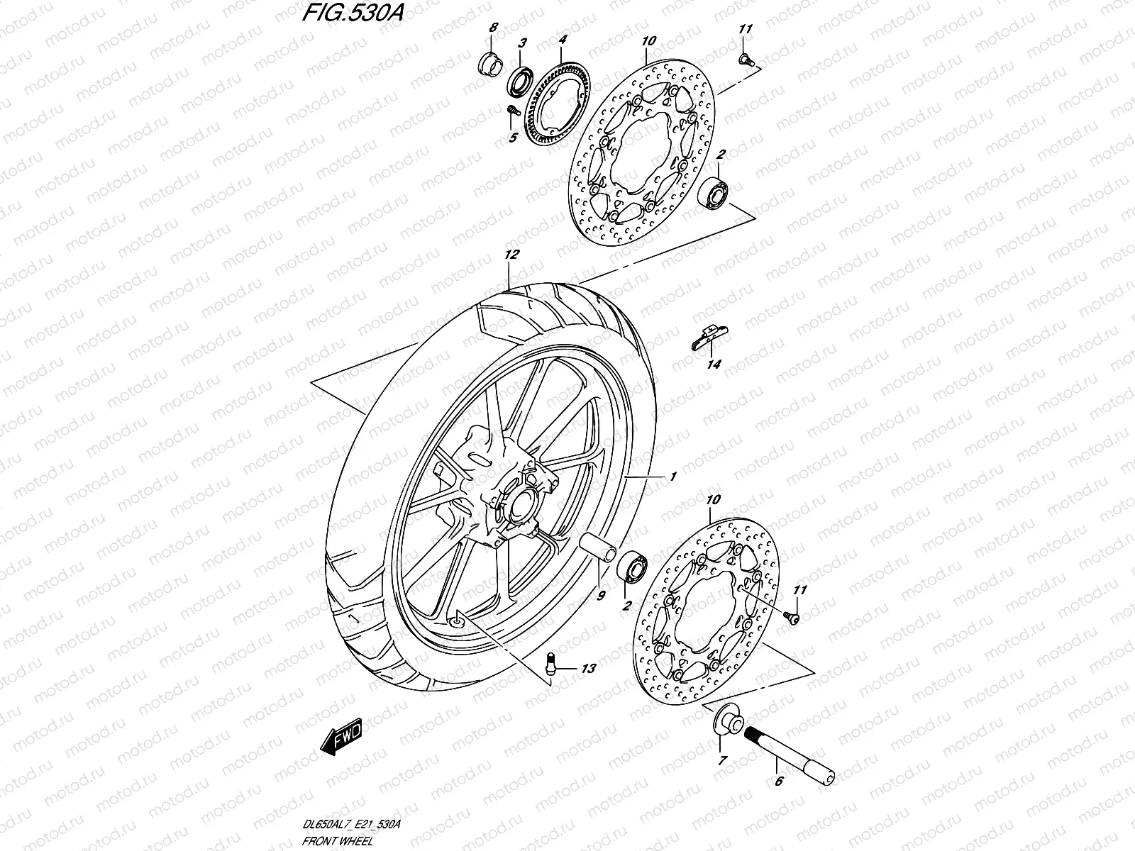 530A - FRONT WHEEL (DL650AL7 E21)