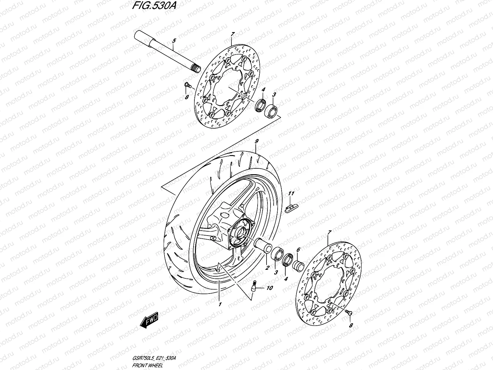 530A - FRONT WHEEL (GSR750L5 E21)