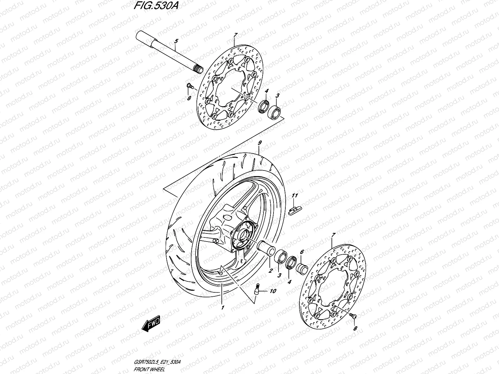 530A - FRONT WHEEL (GSR750ZL5 E21)