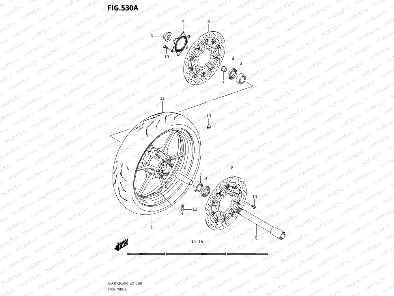530A - FRONT WHEEL (GSX-R1000A)