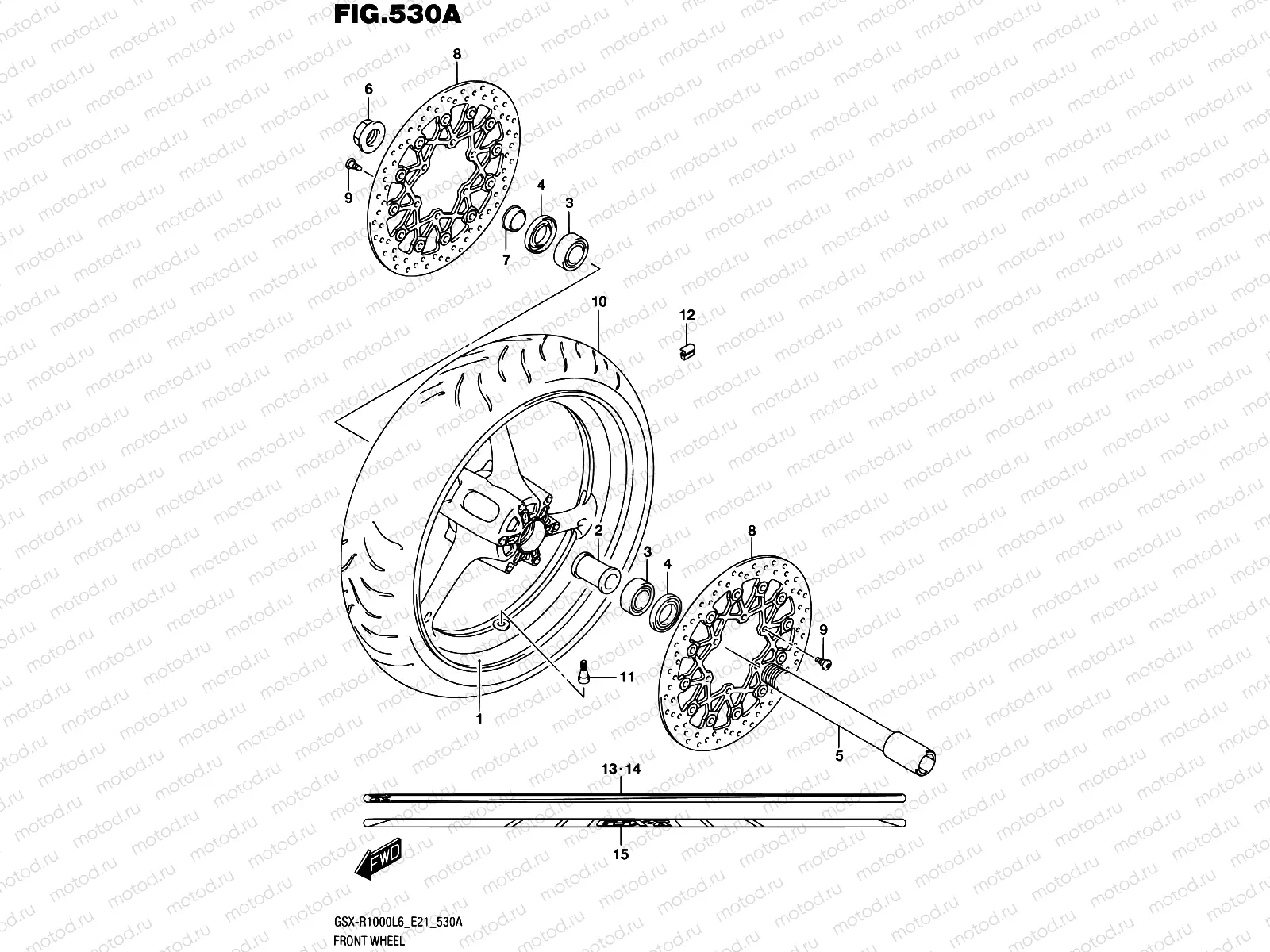530A - FRONT WHEEL (GSX-R1000L6 E21)