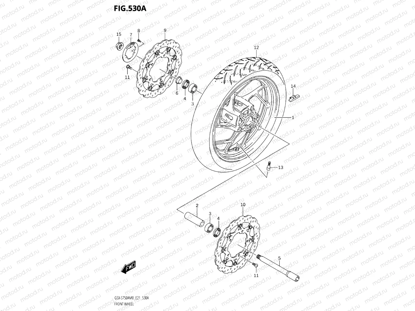 530A - FRONT WHEEL (GSX-S750A)