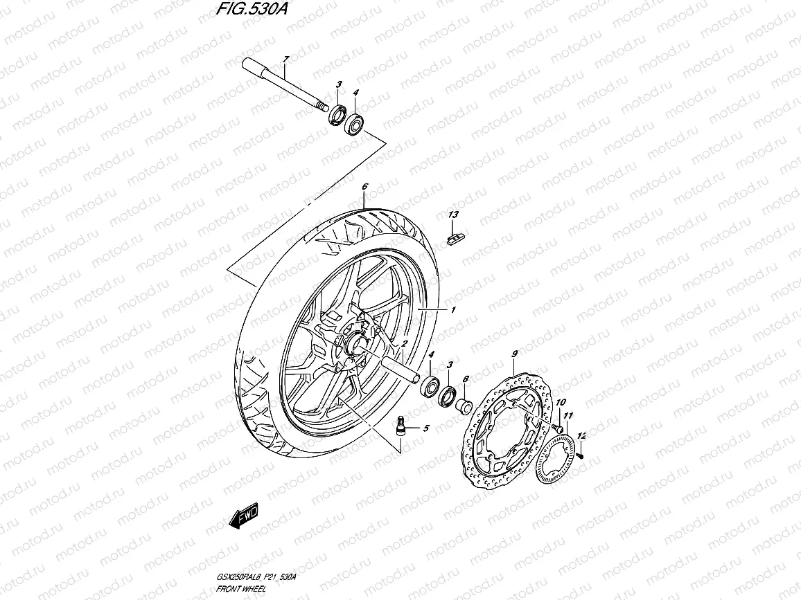 530A - FRONT WHEEL (GW250RAL8 P21)