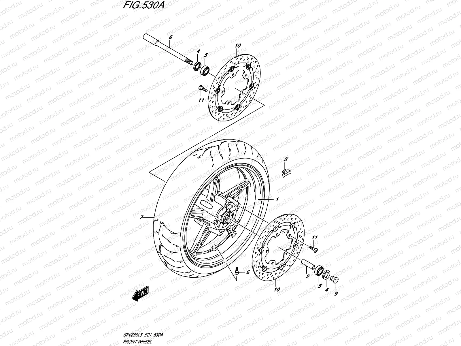530A - FRONT WHEEL (SFV650L5 E21)