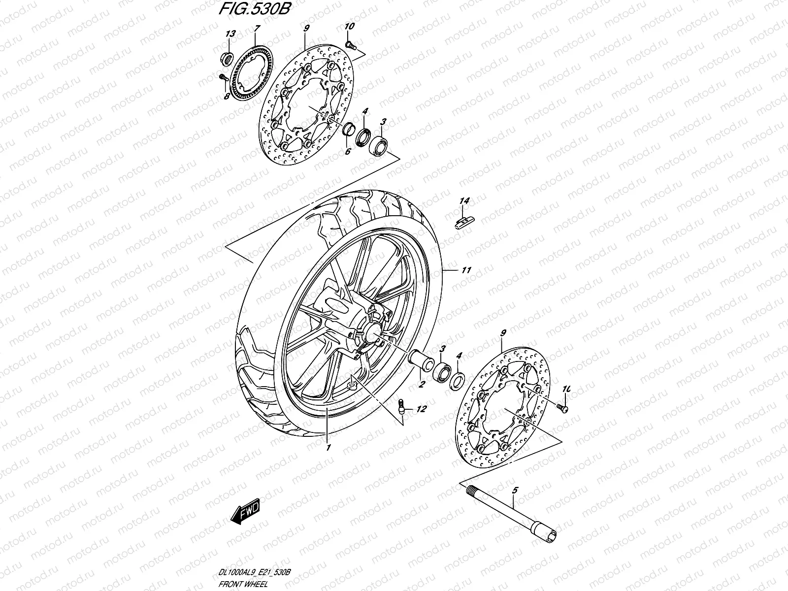 530B - FRONT WHEEL (DL1000AL9 E21)