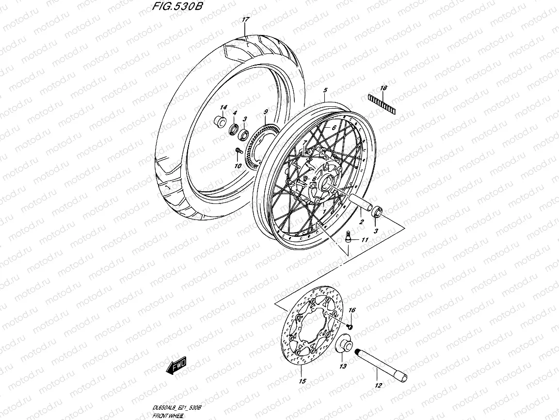530B - FRONT WHEEL (DL650XA)