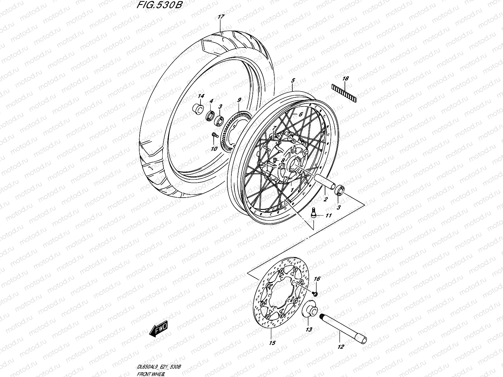 530B - FRONT WHEEL (DL650XA,DL650XAUE)