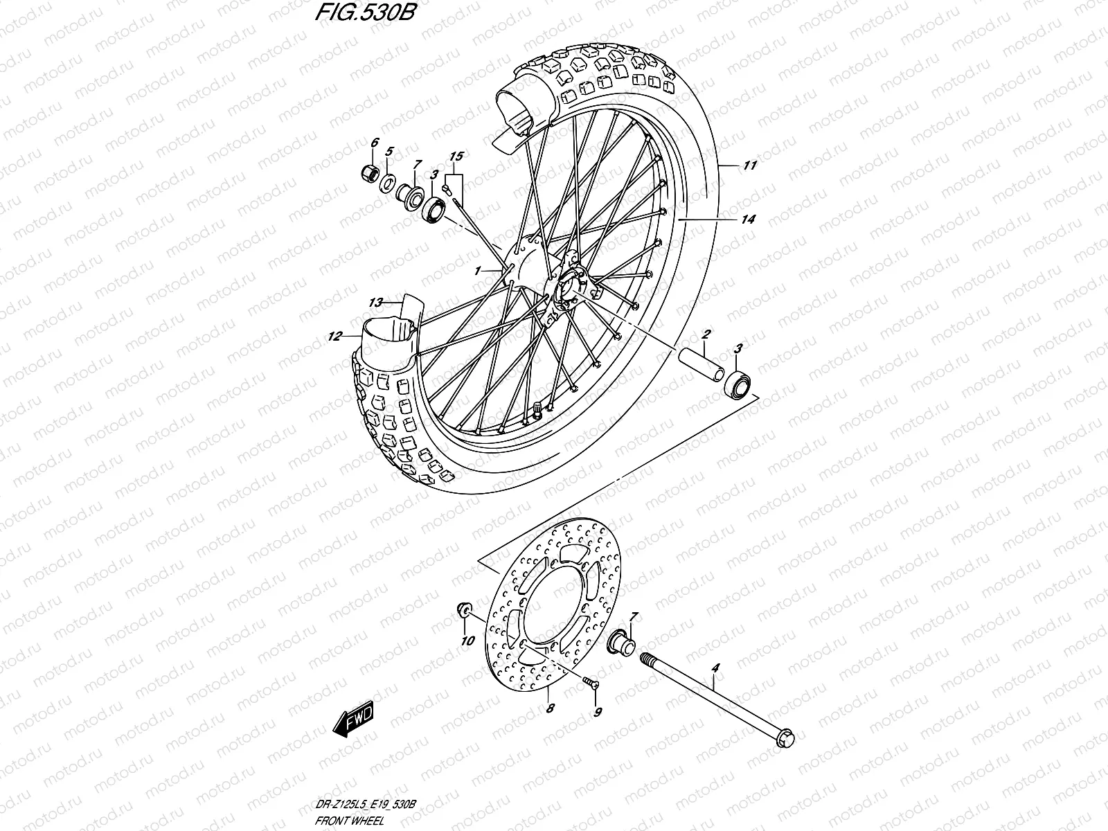 530B - FRONT WHEEL (DR-Z125LL5 E19)