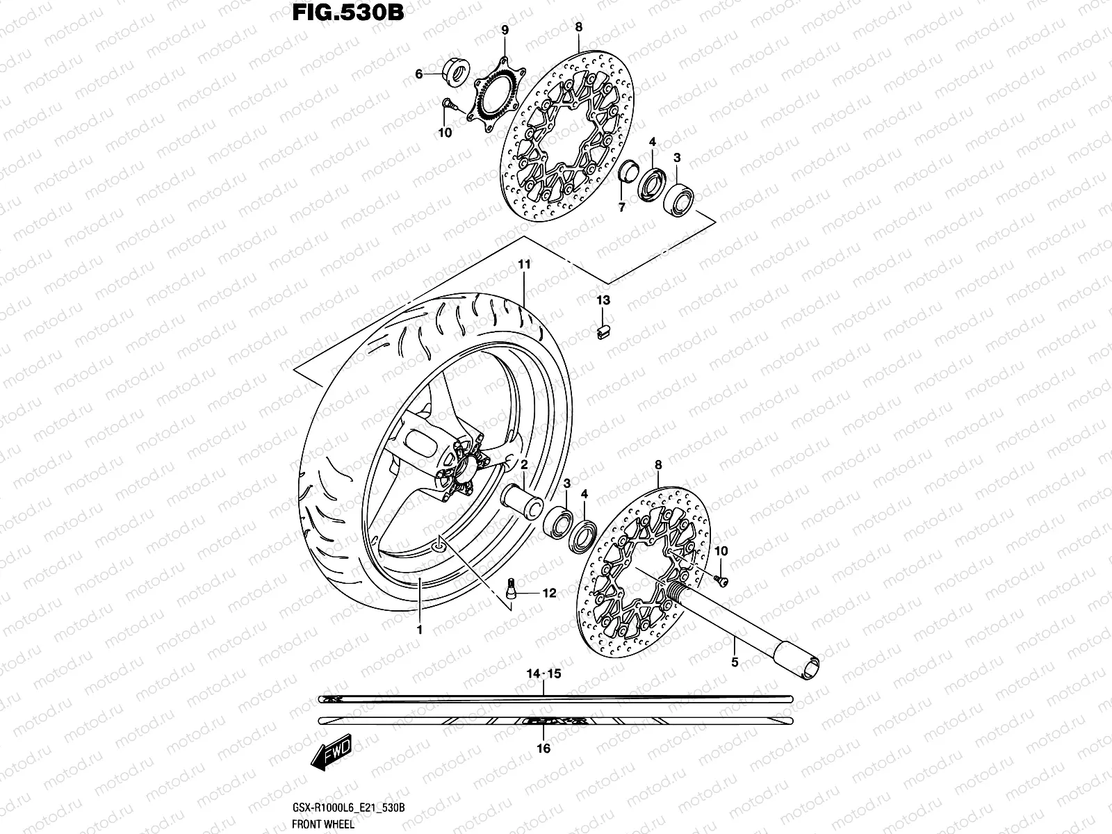 530B - FRONT WHEEL (GSX-R1000AL6 E21)