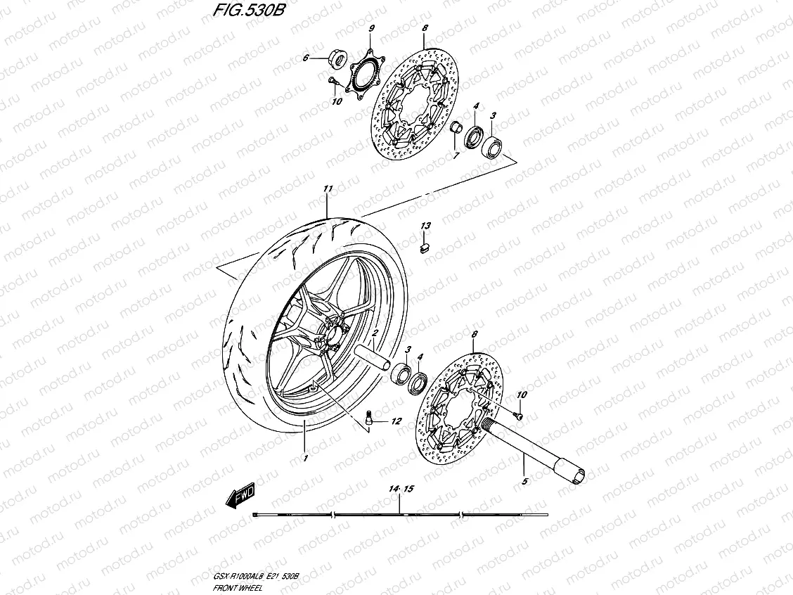 530B - FRONT WHEEL (GSX-R1000AL8 E21) (FOR YKV,YSF)