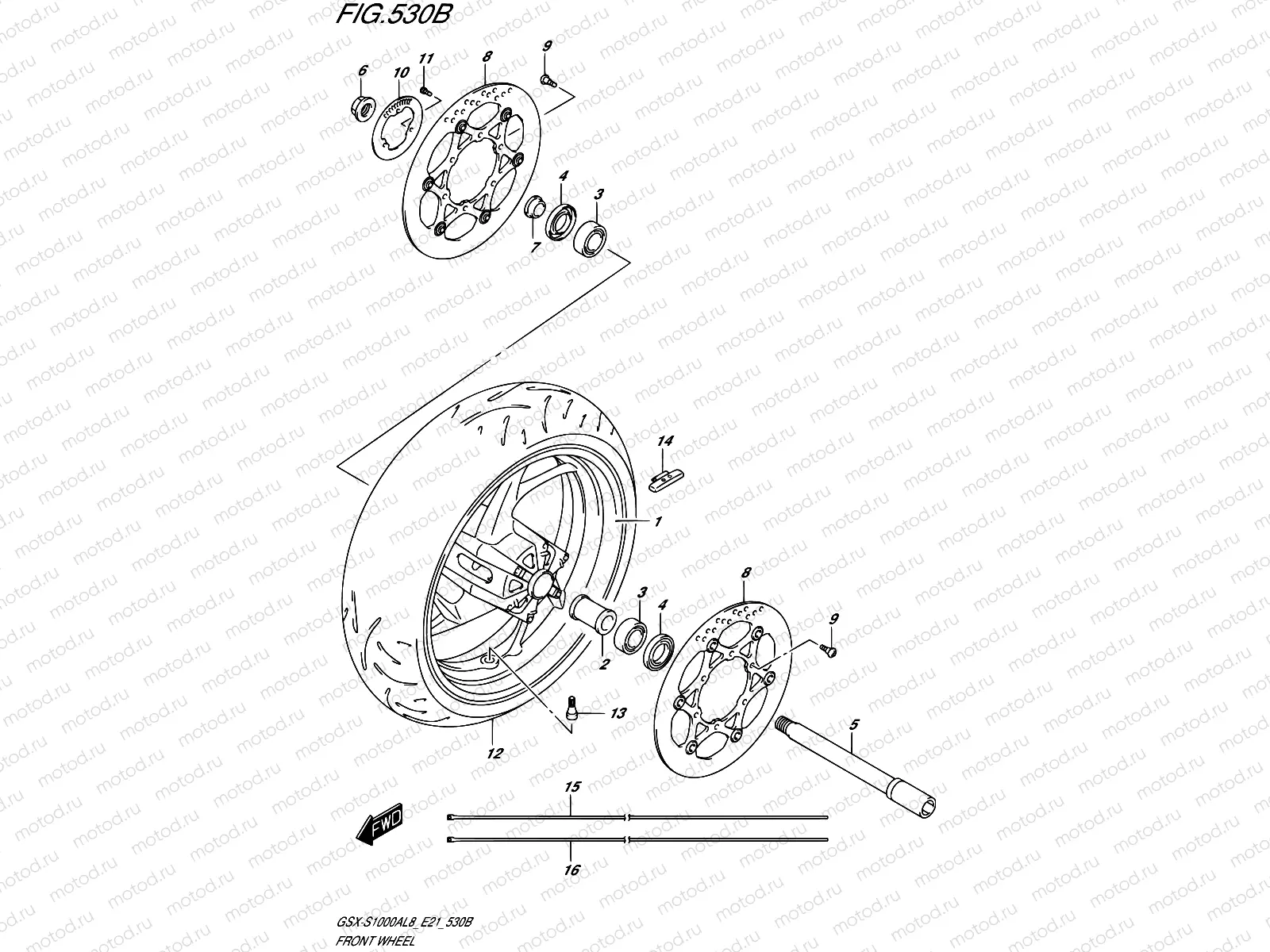 530B - FRONT WHEEL (GSX-S1000AZL8 E21)