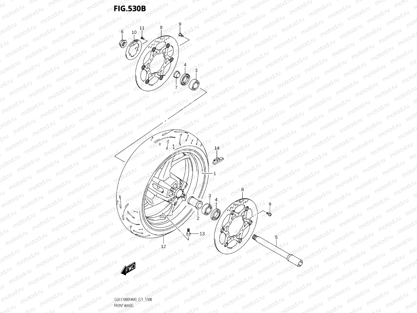530B - FRONT WHEEL (GSX-S1000FA,GSX-S1000FAUF:E21)
