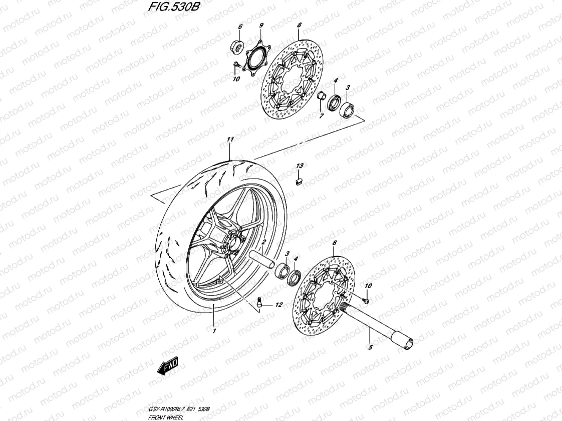 530B - FRONT WHEEL (GSXR1000RZL7 E21)