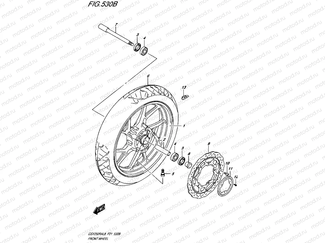 530B - FRONT WHEEL (GW250RAZL8 P21)